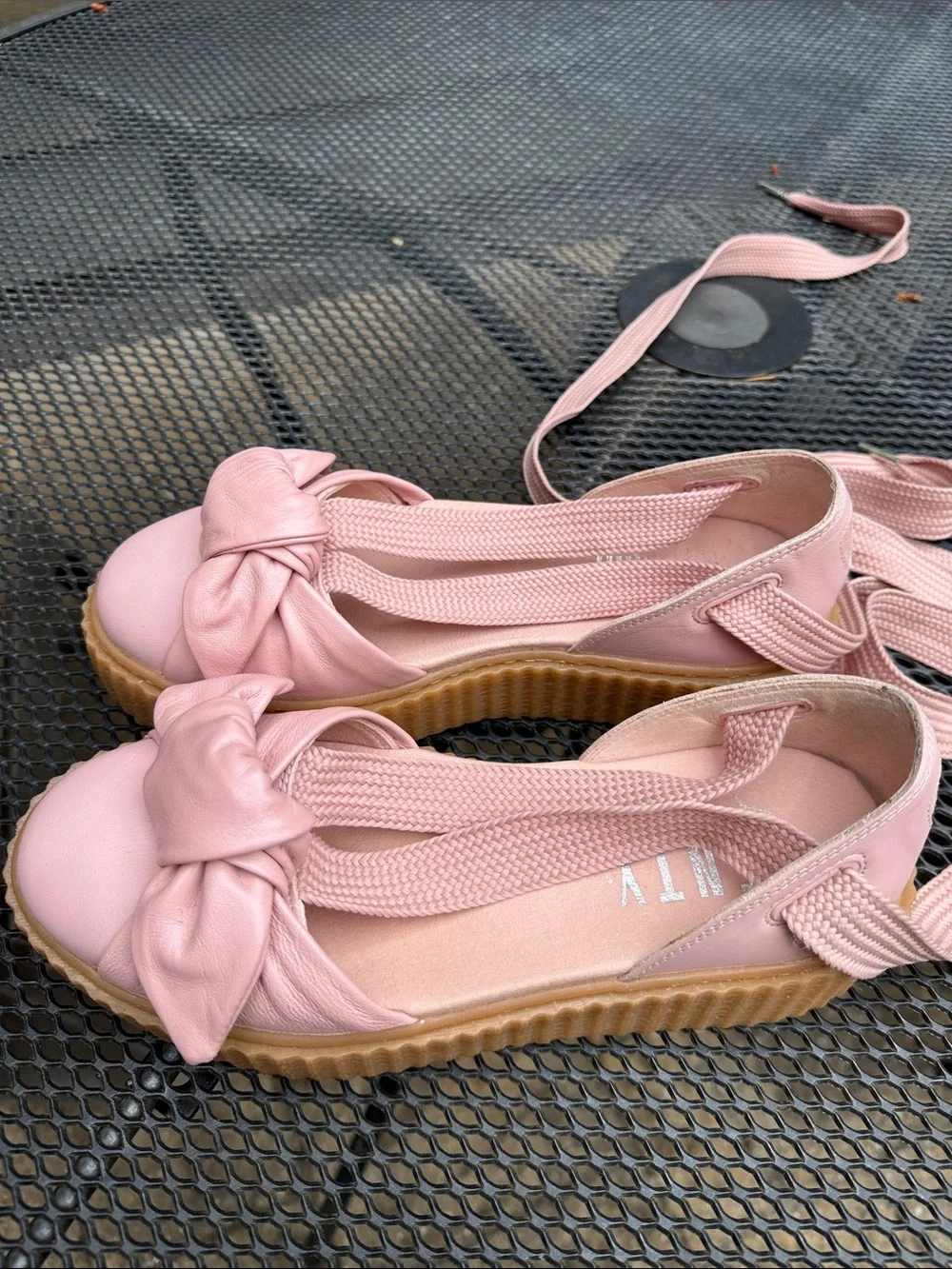 Women’s Fenty Puma x Rihanna Creeper Pink Ballet Lace-Up Platform Sandals